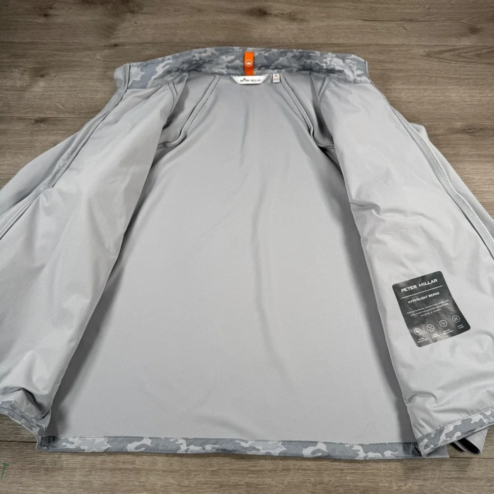Peter Millar Camo Hyperlight Merge Hybrid Jacket Gray Full Zip Men's XL READ